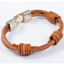 Handmade Woven Bracelet Coffee Color Making Leather Bracelet